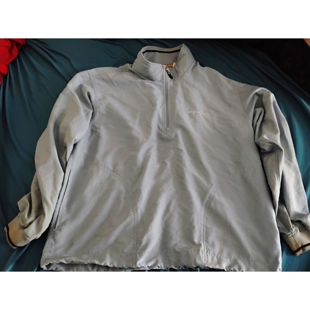 Vtg Destinations American Identity Blue 1/4 Zip Pullover Jacket Mens L Bud Light